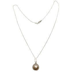 Collier Pendentif en or blanc, perle et diamant - Castafiore