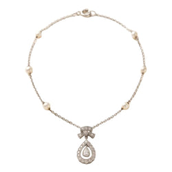 Collier Pendentif en or blanc, perles et diamants