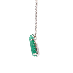 Collier Pendentif en or blanc, platine et émeraude - Castafiore