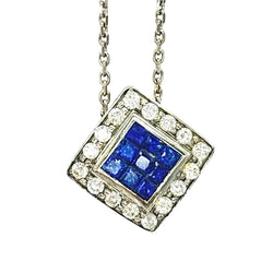 Collier Pendentif en or blanc, saphirs et diamants - Castafiore