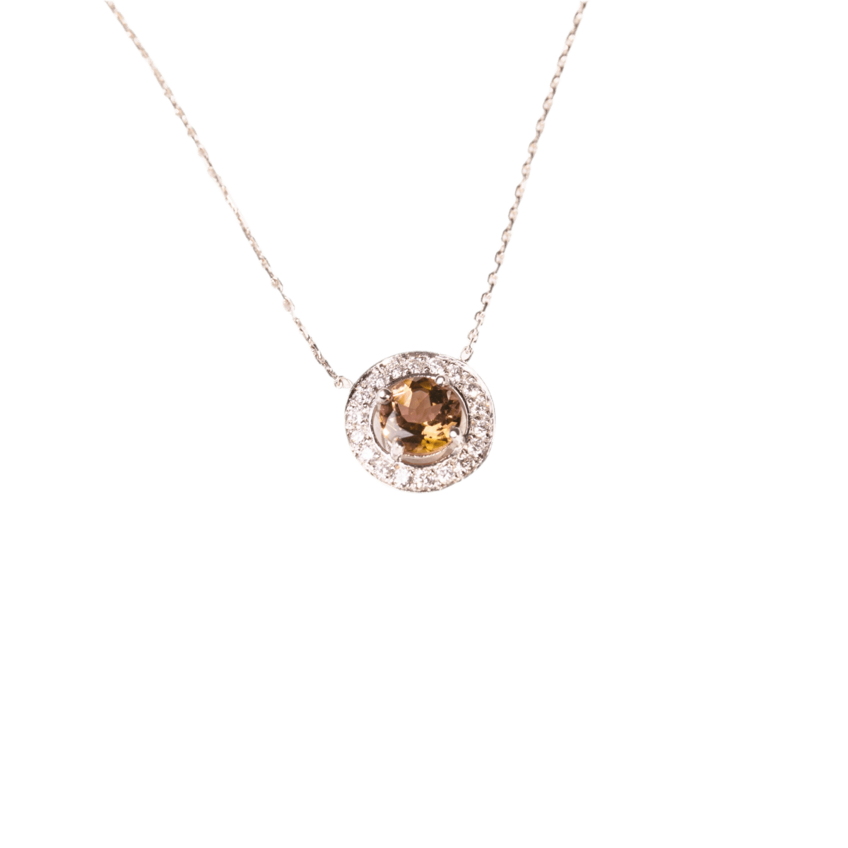 Collier Pendentif en or blanc, tourmaline et diamants - Castafiore