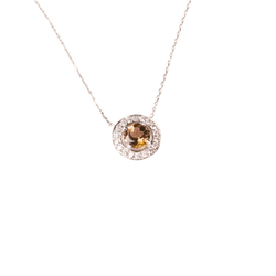 Collier Pendentif en or blanc, tourmaline et diamants - Castafiore