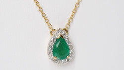 Collier pendentif en or jaune, émeraude et diamants - Castafiore