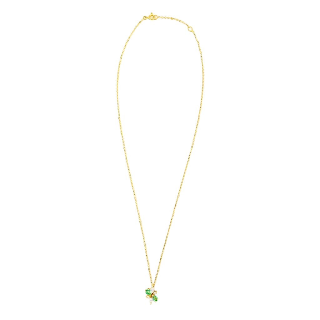Collier Pendentif en or jaune, émeraudes et diamants - Castafiore