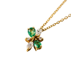 Collier Pendentif en or jaune, émeraudes et diamants - Castafiore