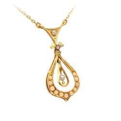 Collier Pendentif en or jaune et perles - Castafiore