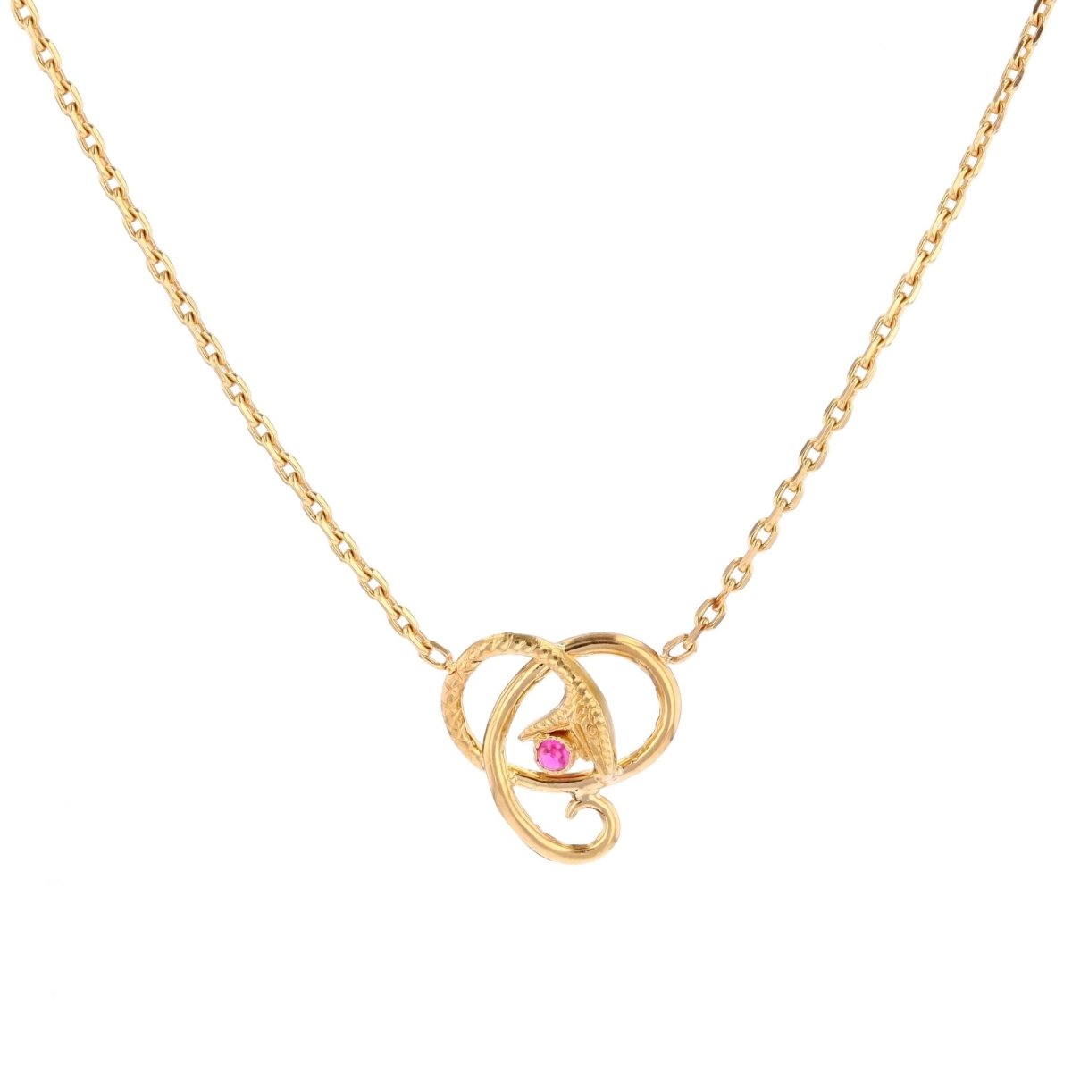 Collier Pendentif en or jaune et rubis - Castafiore