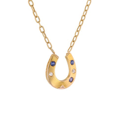 Collier Pendentif en or jaune, saphirs et diamants - Castafiore