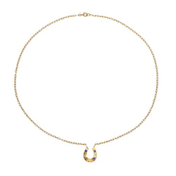 Collier Pendentif en or jaune, saphirs et diamants - Castafiore