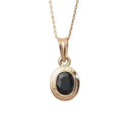 Collier pendentif en or rose et saphir - Castafiore