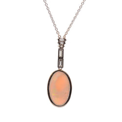 Collier Pendentif en platine, opale et diamants - Castafiore