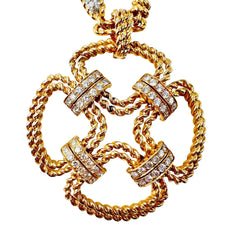 Collier Pendentif FRED en or jaune et diamants - Castafiore