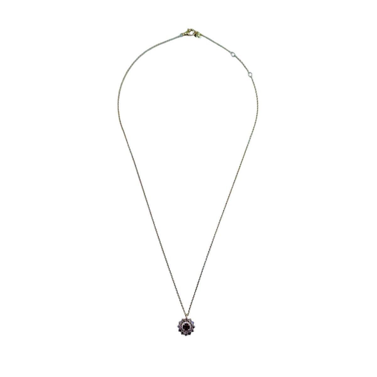 Collier Pendentif GEMMYO "Lefkos Camaïeux" en or jaune, tourmaline et diamants - Castafiore