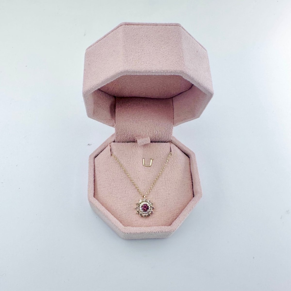 Collier Pendentif GEMMYO "Lefkos Camaïeux" en or jaune, tourmaline et diamants - Castafiore