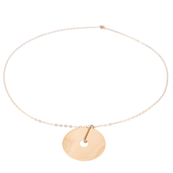 Collier Pendentif GINETTE NY "Jumbo donut on chain" en or rose - Castafiore