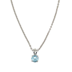 Collier Pendentif GUY BARUCH en or blanc et aigue - marine - Castafiore