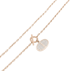 Collier Pendentif HERMÈS "Chaîne d'ancre contour" en or rose et diamants - Castafiore