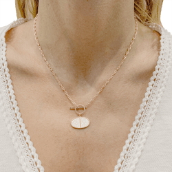 Collier Pendentif HERMÈS "Chaîne d'ancre contour" en or rose et diamants - Castafiore