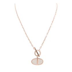 Collier Pendentif HERMÈS "Chaîne d'ancre contour" en or rose et diamants - Castafiore