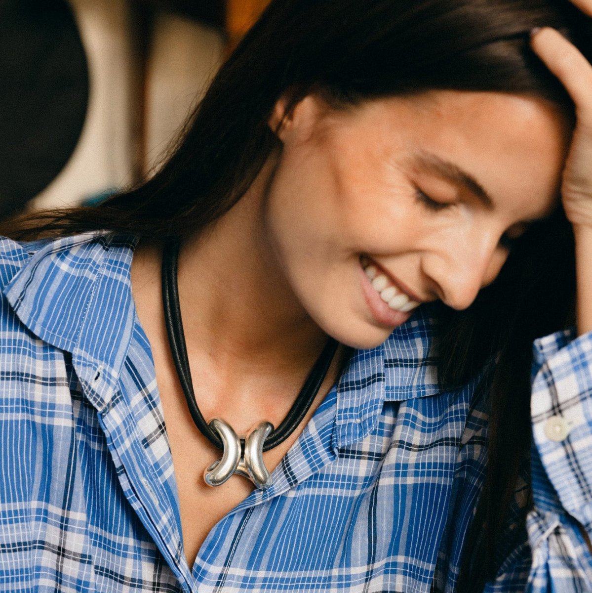 Collier Pendentif HERMÈS "Lima" en argent - Castafiore