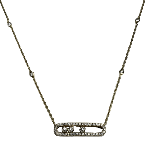 Collier Pendentif MESSIKA "Baby Move Pavé" en or rose et diamants - Castafiore