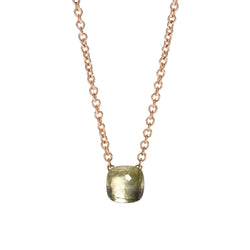 Collier Pendentif POMELLATO "Knot" en or blanc, or rose et prasiolite - Castafiore