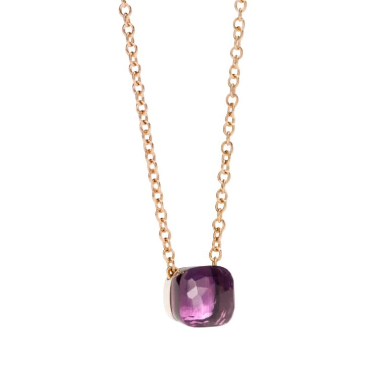 Collier Pendentif POMELLATO "Nudo" en or blanc, or rose et améthyste - Castafiore