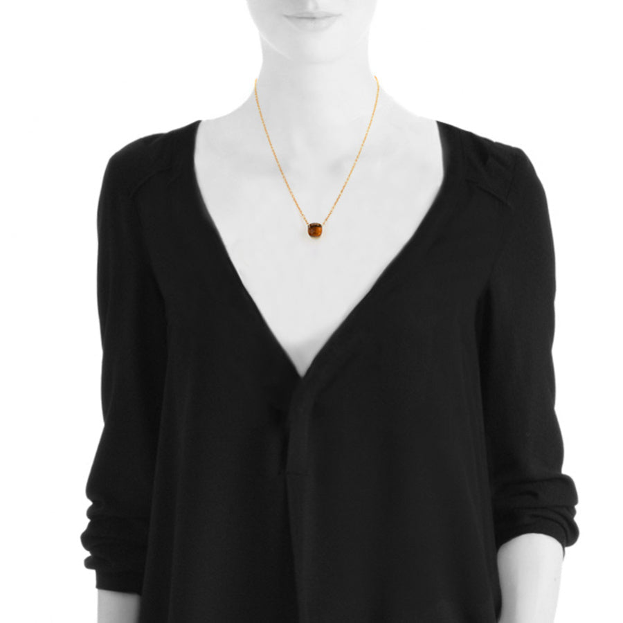 Collier Pendentif POMELLATO "Nudo" en or blanc, or rose et citrine - Castafiore