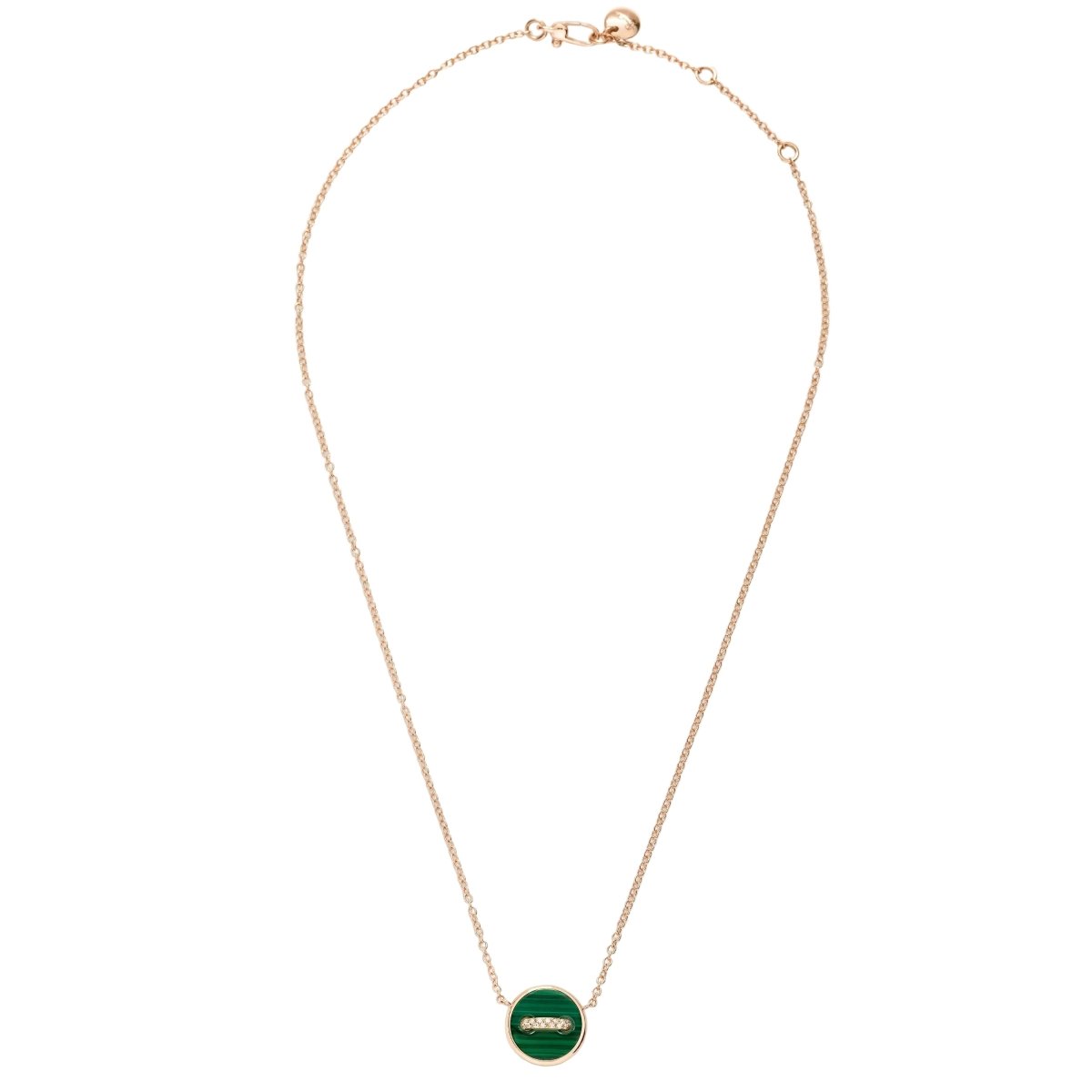 Collier Pendentif POMELLATO "Pom Pom Dot" en or rose, malachite, nacre et diamants - Castafiore