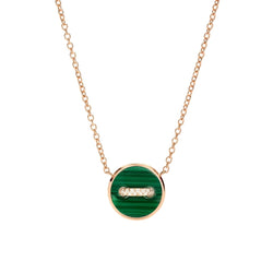 Collier Pendentif POMELLATO "Pom Pom Dot" en or rose, malachite, nacre et diamants - Castafiore