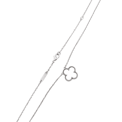 Collier Pendentif VAN CLEEF & ARPELS "Alhambra" en or blanc et nacre - Castafiore