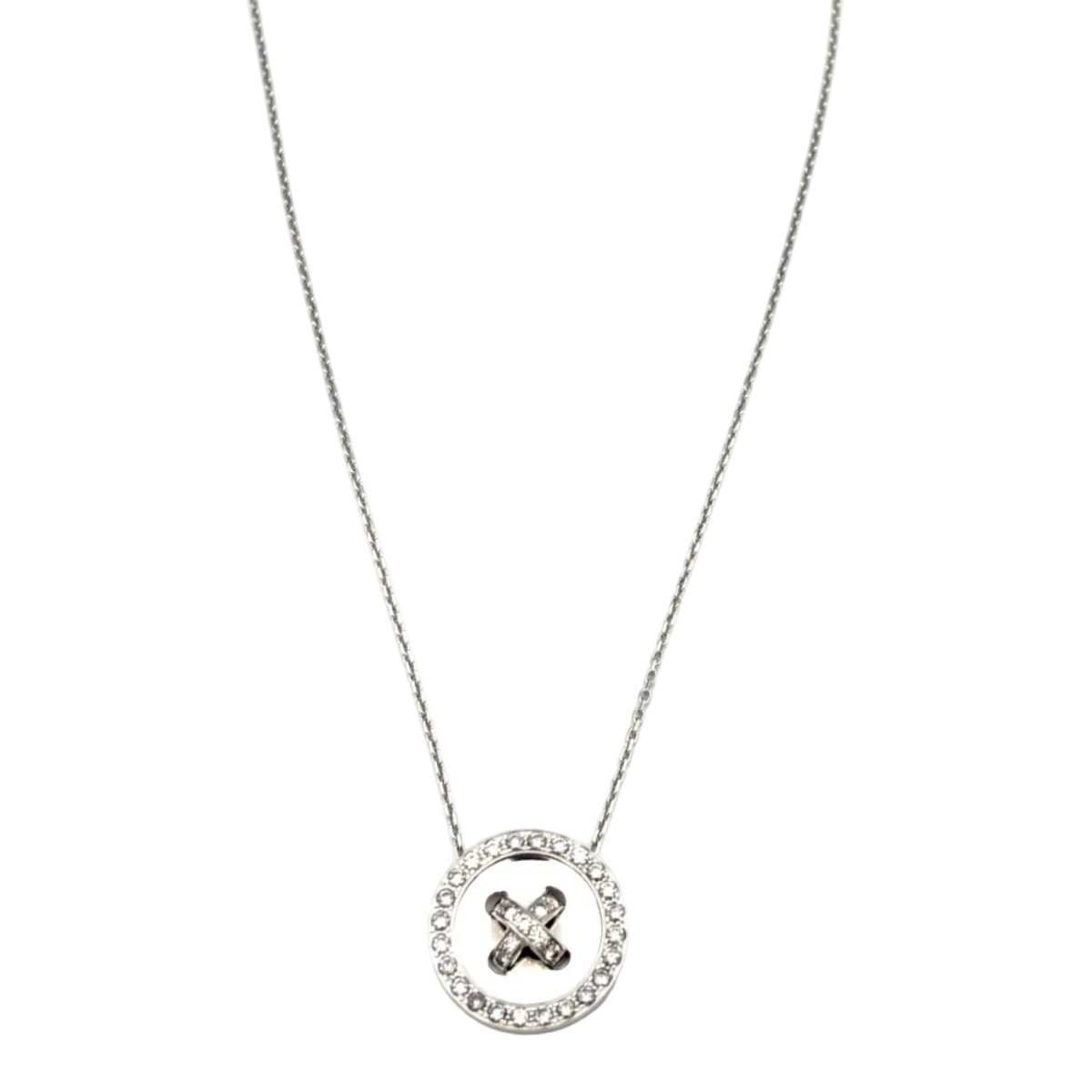 Collier Pendentif VAN CLEEF & ARPELS "Boutonnière" en or blanc et diamants - Castafiore