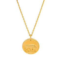 Collier Pendentif VAN CLEEF & ARPELS "Zodiaque Arietis" en or jaune - Castafiore