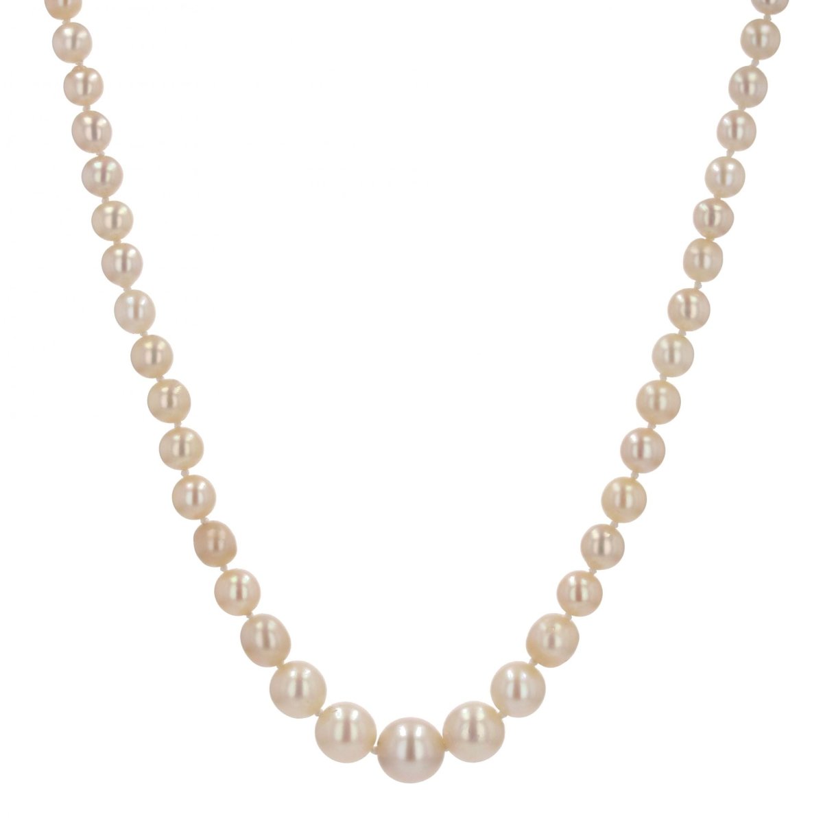 Collier perles de culture en chute en or jaune - Castafiore