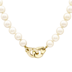 Collier Perles DINH VAN "Menottes R12" en or jaune et perles - Castafiore