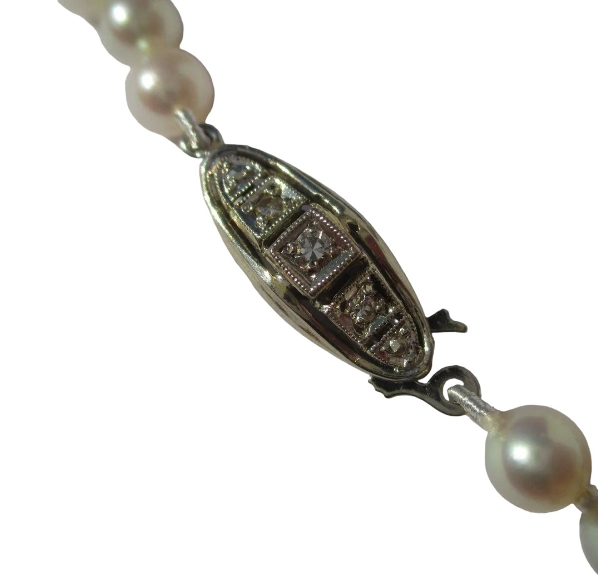 Collier Perles en or blanc et diamants - Castafiore