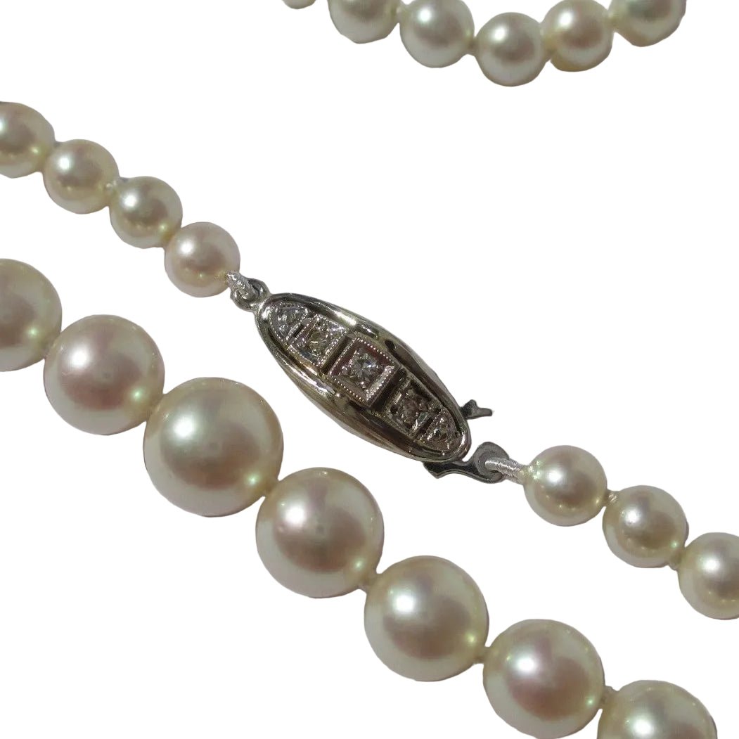 Collier Perles en or blanc et diamants - Castafiore