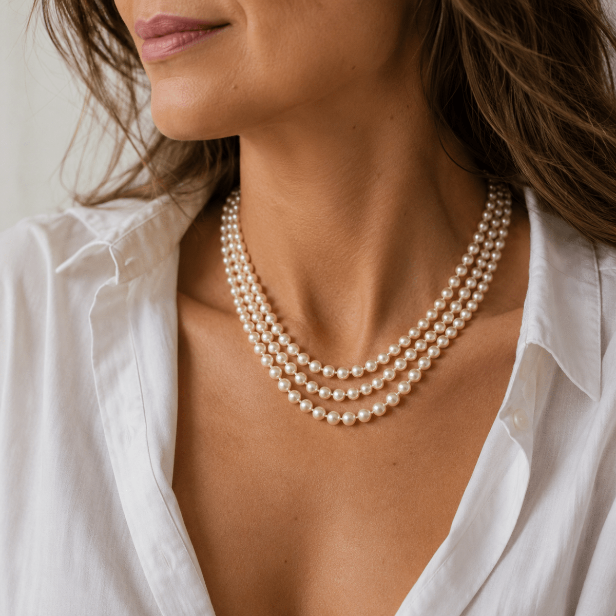 Collier Perles en or blanc et diamants - Castafiore