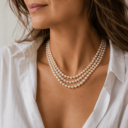 Collier Perles en or blanc et diamants - Castafiore
