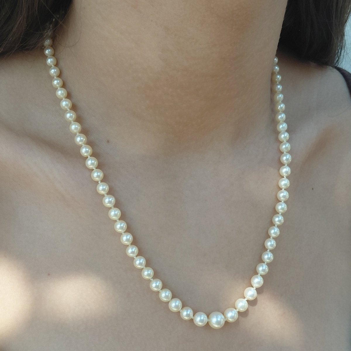 Collier Perles en or blanc et saphir - Castafiore