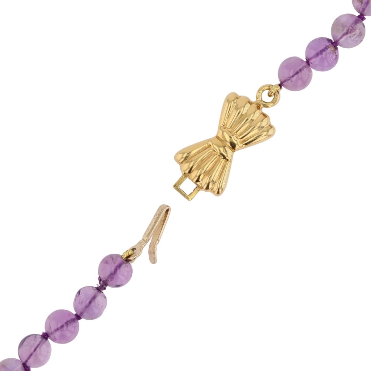 Collier Perles en or jaune et améthyste - Castafiore