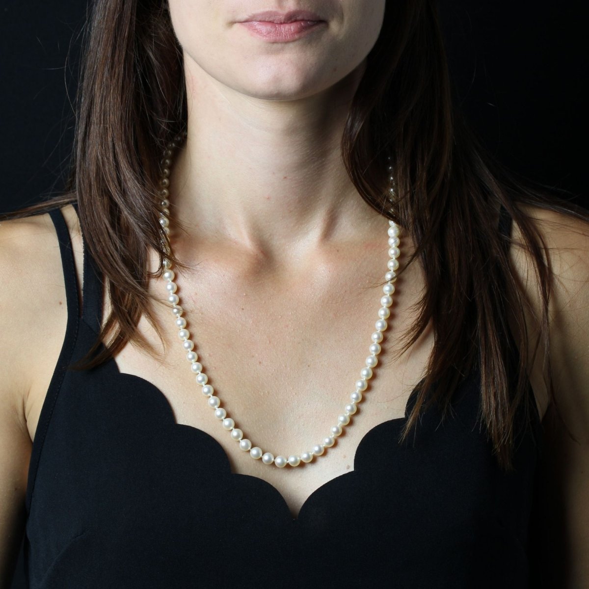 Collier Perles en or jaune et diamants - Castafiore