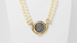 Collier pièce de constance II, perle de culture et diamants en or jaune - Castafiore
