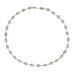 Collier Ras de Cou en argent, vermeil et pierres de lune - Castafiore