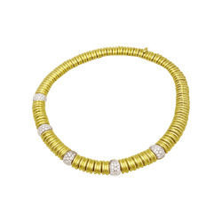 Collier Ras de Cou en or blanc, or jaune et diamants - Castafiore