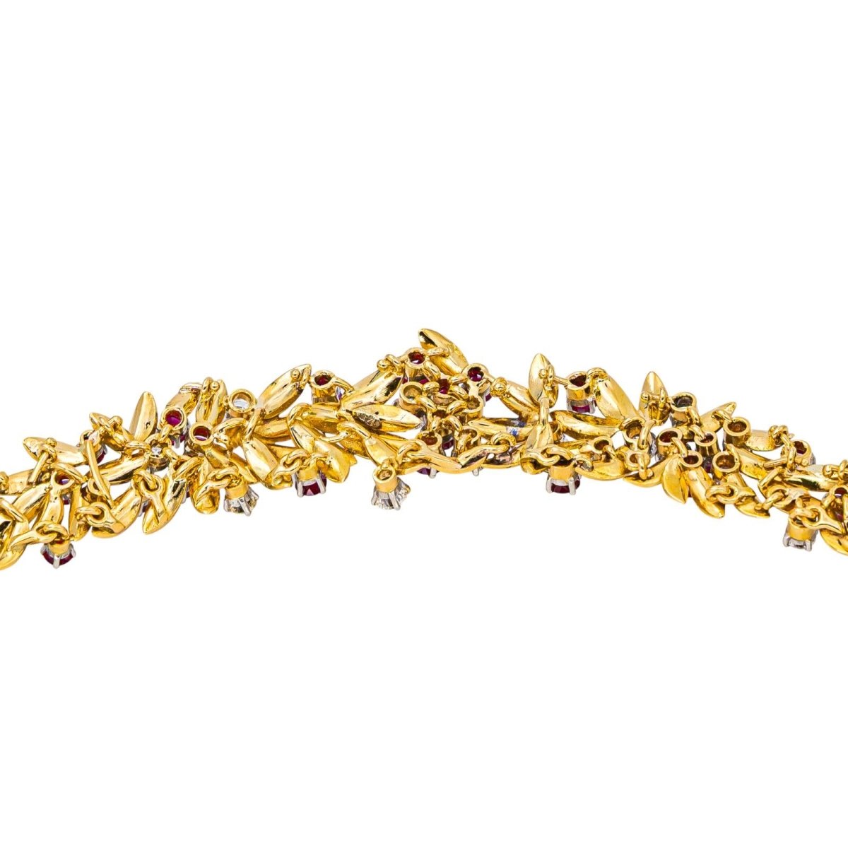 Collier Ras de Cou en or jaune, rubis et diamants - Castafiore