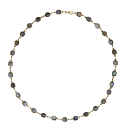 Collier Ras de Cou en vermeil, or jaune et labradorites - Castafiore