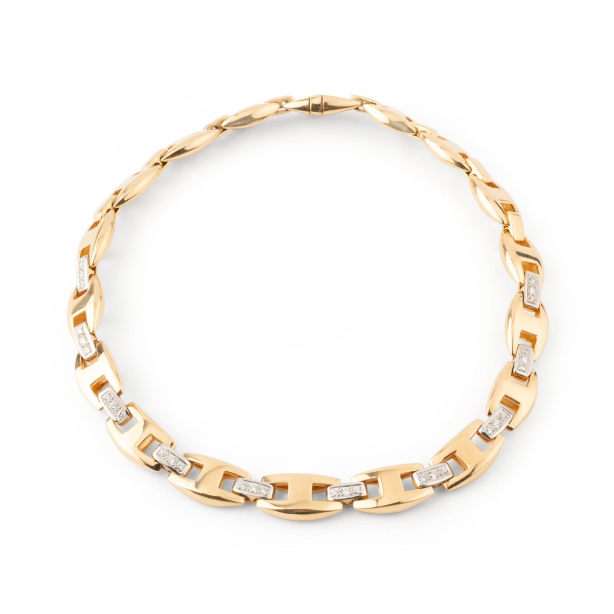 Collier Ras de Cou HERMÈS "Cassiopée" en or jaune et diamants - Castafiore