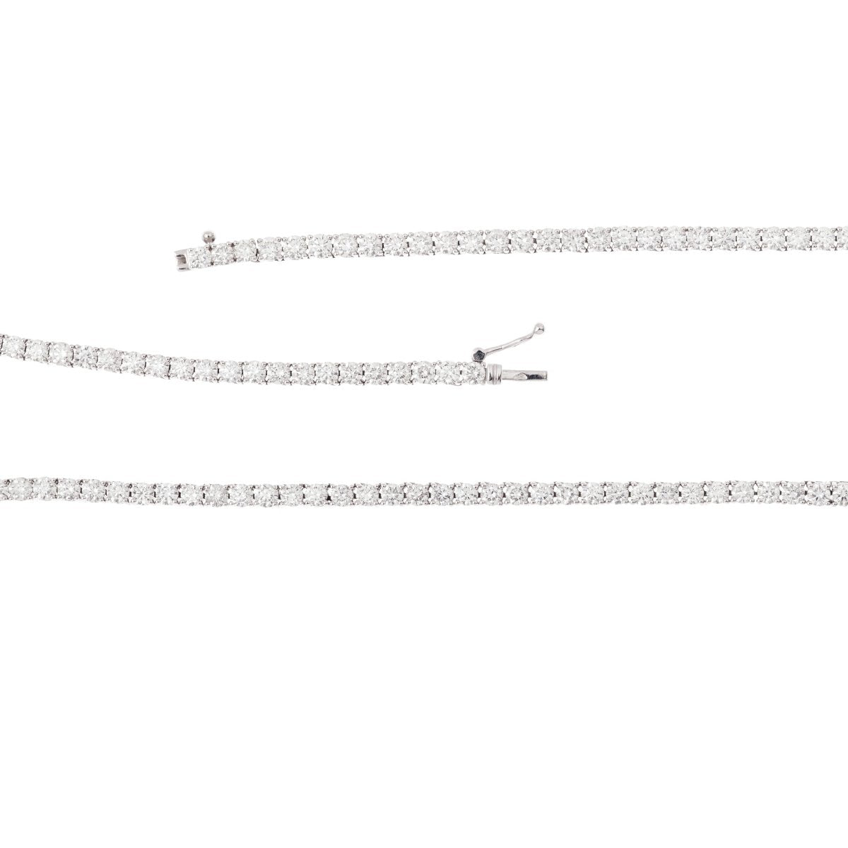 Collier Rivière Diamants 10.15 Carats Or Gris 18 Carats - Castafiore