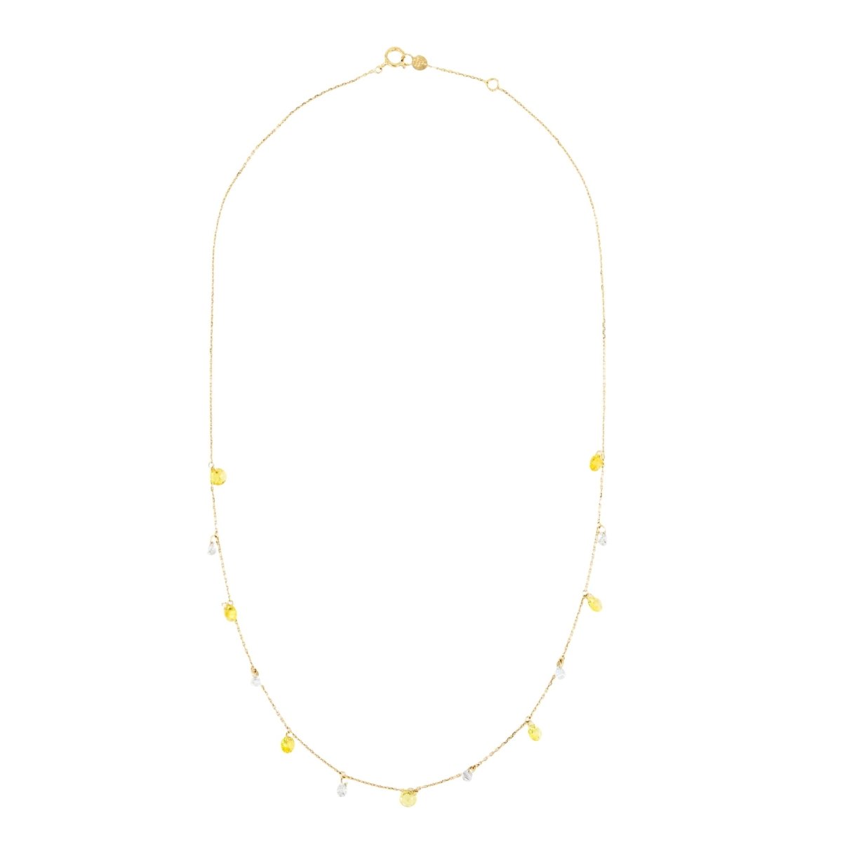 Collier Rivière LA BRUNE ET LA BLONDE "Confetti" en or jaune, saphirs jaunes et diamants - Castafiore